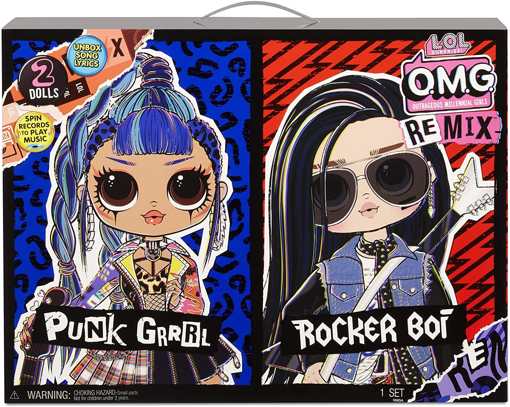   2  Lol OMG Remix Rocker Boi  Punk Grrrl 2 Pack