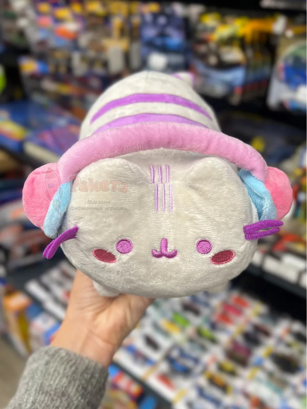 Мягкая игрушка Пушин Кот Кэт плюшевый котик в наушниках