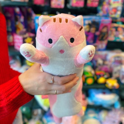 Мягкая игрушка Кот Батон розово-белый 45 см - фото