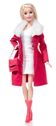 Одежда для кукол Барби Платье пальто с поясом и сумкой 125