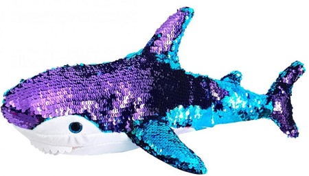 Мягкая игрушка блестящая "Акула" Fancy AKL01P с голубыми пайетками 47 см