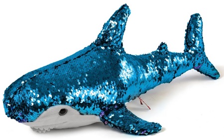 Мягкая игрушка блестящая "Акула" Fancy AKL01P с голубыми пайетками 47 см