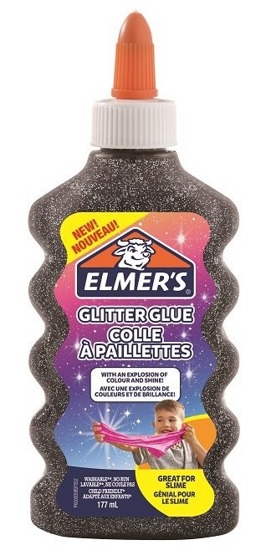 Блестящий черный клей Elmers Glitter 177 мл