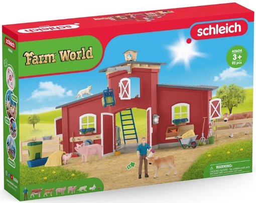 Большая красная ферма с животными и аксессуарами Schleich 42606