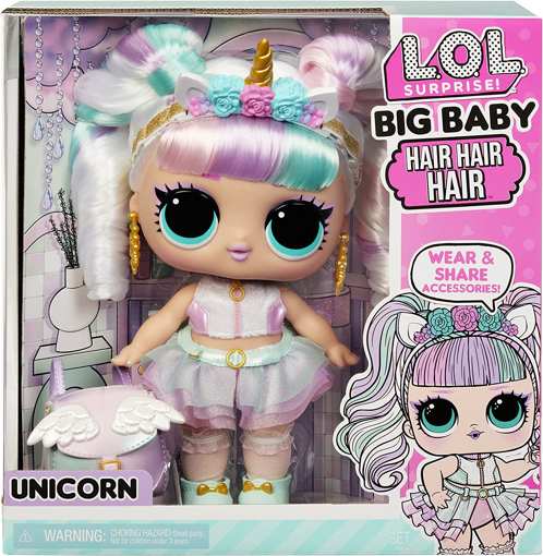 Большая кукла малышка Lol Big Baby Hair Unicorn 28 см