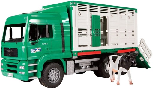 Bruder 02749 Фургон MAN для перевозки животных с коровой