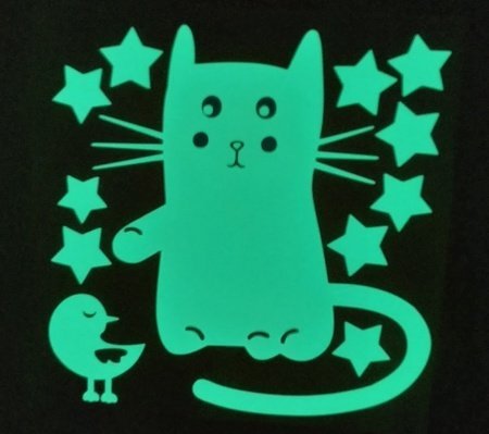 Декоративная наклейка "Кот и воробей" Рисуй Светом (Freeze Light)