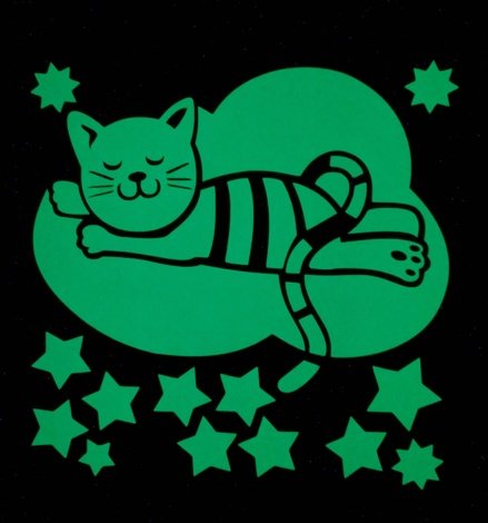 Декоративная наклейка "Котик на облачке" Рисуй Светом (Freeze Light)