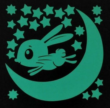 Декоративная наклейка "Заяц и месяц" Рисуй Светом (Freeze Light)