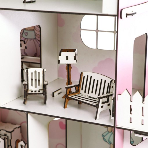 Деревянный конструктор Кукольный дом Doll Style Авалон с мебелью КДФ03