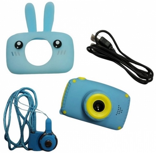 Детский фотоаппарат Kids Camera зайчик голубой