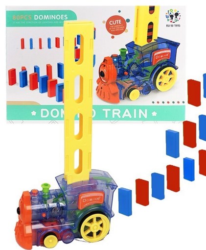 Детский паровозик Домино свет, звук Domino Train BY-4003