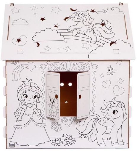 Дом-раскраска из картона "Милые принцессы" Забияка Бибалина
