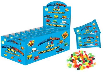 Драже жевательное "Мармеладские игры" ассорти вкусов №3 ZED Candy 50 г (1 упаковка)
