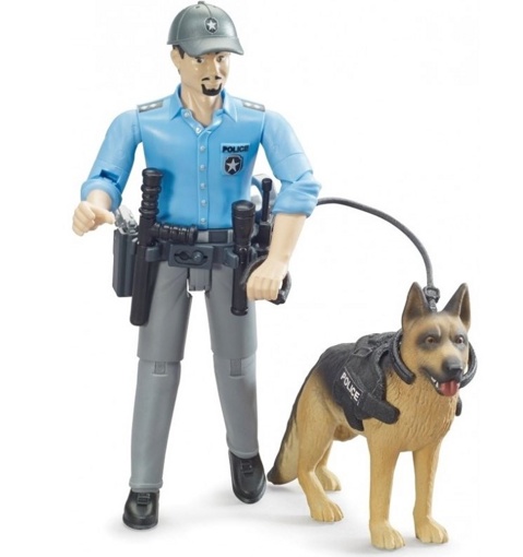 Фигурка Полицейский с собакой Bruder 62150