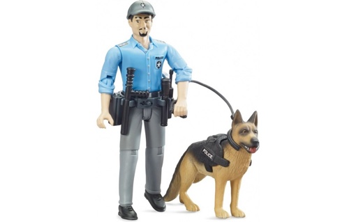 Фигурка Полицейский с собакой Bruder 62150