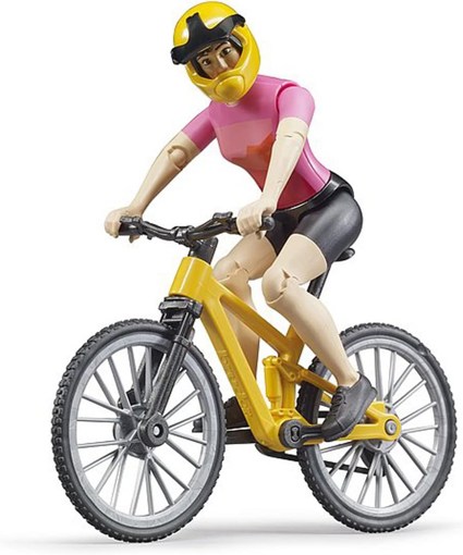 Фигурка женщины велосипедиста на горном байке Bruder 63111