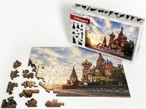 Фигурный деревянный пазл "Москва" Citypuzzles Нескучные игры 8183