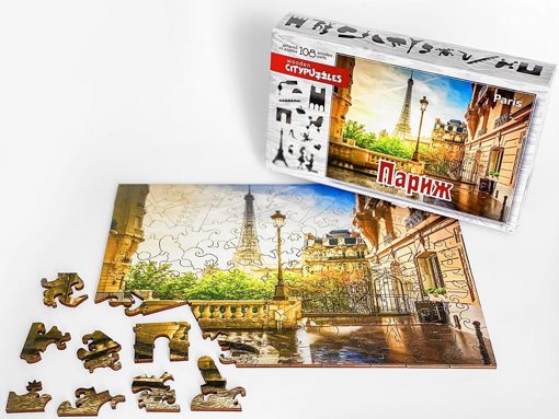 Фигурный деревянный пазл "Париж" Citypuzzles Нескучные игры 8184