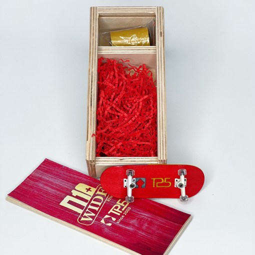 Фингерборд Турбо П10 Wide Limited Edition Красный с подшипниками в деревянном боксе 
