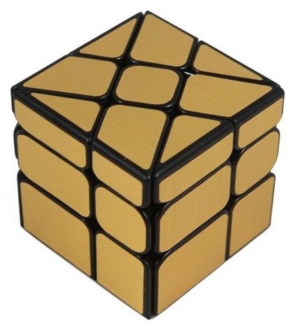 Головоломка Зеркальный кубик Колесо 3х3 золотой