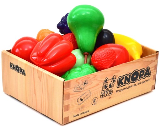 Игровой набор фрукты и овощи в ящике Кнопа 87048