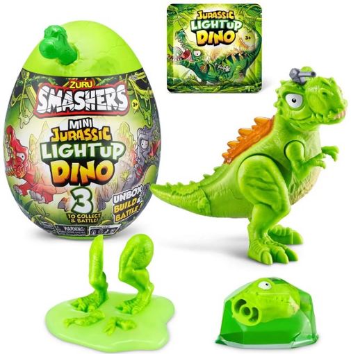 Игрушка сюрприз Smashers Mini Jurassic Lightup Dino зеленый