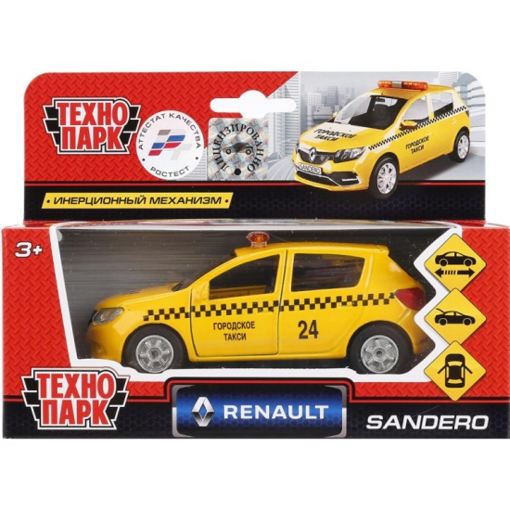 Инерц машинка Renault Sandero такси Технопарк SB-17-61-RS(T)-WB