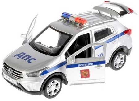 Инерц метал машинка "Полиция. Hyundai Creta" Технопарк свет звук CRETA-P-SL