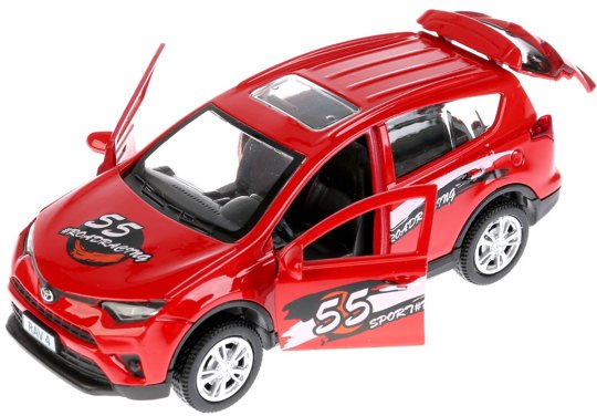 Инерционная металлическая машинка "Toyota Rav 4 Спорт" Технопарк красная