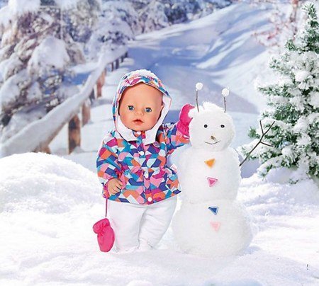 Интерактивная кукла Беби Бон "Зимняя пора" (звук, пьет, ест, ходит на горшок) 43 см 825273