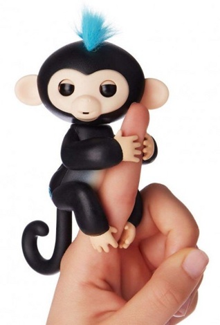 Интерактивная обезьянка Fingerlings Wowwee черная