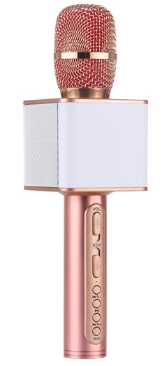 Караоке микрофон SDRD Magic Karaoke SD-08 розовое золото с 2-мя колонками (Оригинал)