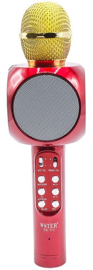 Караоке микрофон Wster WS-1816 красный (Оригинал)