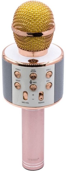 Караоке микрофон Wster WS-858 розовое золото (Оригинал)