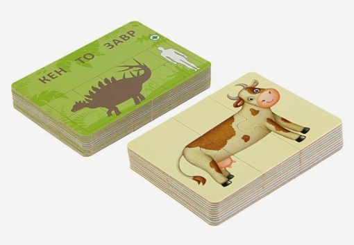 Карточки-пазлы Зоо и Динопутаница Робинс