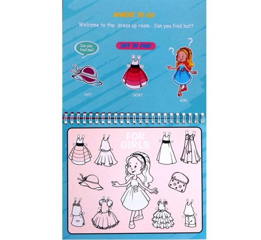 Книжка для рисования водой "Девочки" с маркером Magic Water