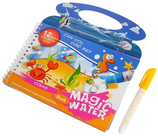 Книжка для рисования водой «Океан» с маркером Magic Water 37326