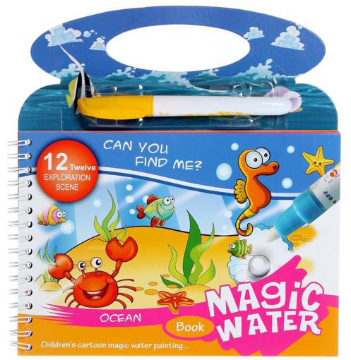 Книжка для рисования водой «Океан» с маркером Magic Water 37326