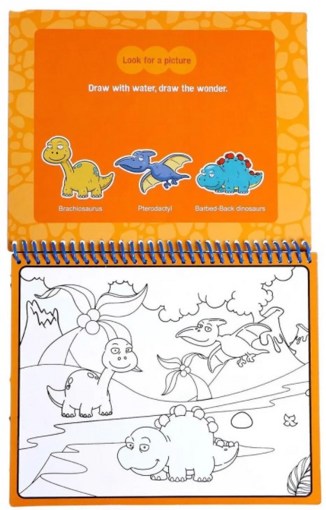 Книжка для рисования водой «Рисуем динозавров» с маркером Magic Water 84689