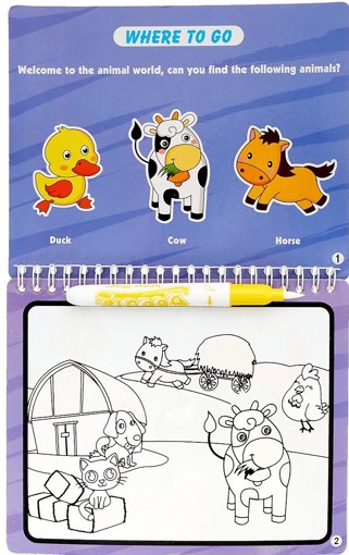 Книжка для рисования водой «Рисуем животных» с маркером Magic Water 98255