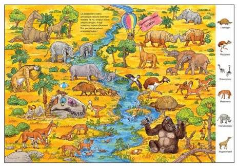 Книжка-картинка Жизнь динозавров Виммельбух Росмэн 38053