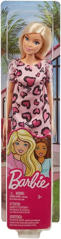 Кукла Барби Блондинка в розовом платье с сердечками GHW45