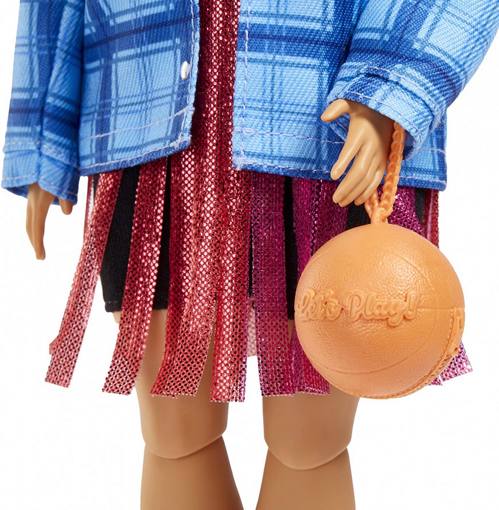 Кукла Барби Экстра брюнетка с розовыми прядями HDJ46