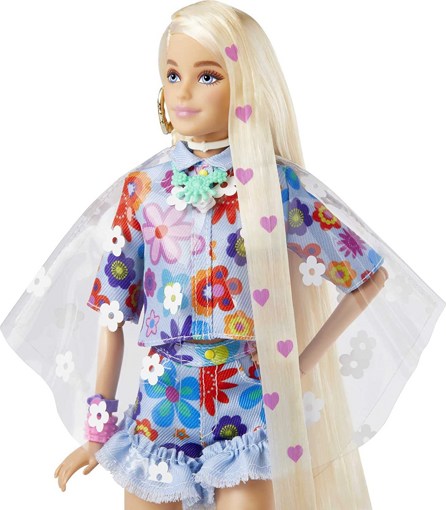 Кукла Барби Экстра в одежде с цветочным принтом HDJ45