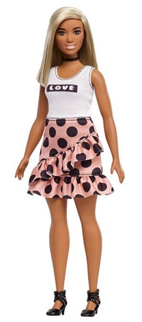 Кукла Барби Игра с модой блондинка в юбке в горошек FXL51