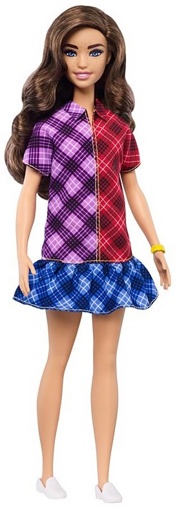 Кукла Барби Игра с модой в цветном платье в клеточку GHW53