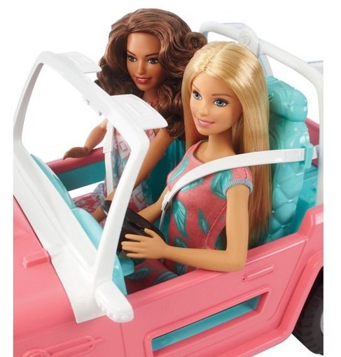 Кукла Барби с подругой в розовом джипе FPR59