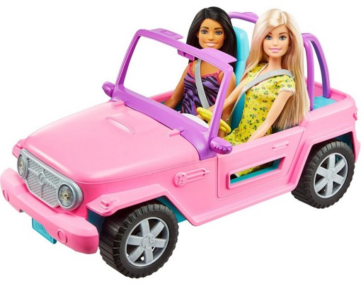 Кукла Барби с подругой в розовом джипе GVK02