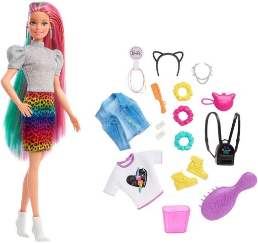 Кукла Барби с разноцветными волосами GRN81